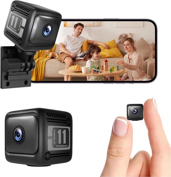 Draadloze Beveiligingscamera - Slimme Camera Binnen Buiten - Bewaking Huis Kantoor - 130 Graden Nachtzicht - Compact Ontwerp - Zwart van Merkloos