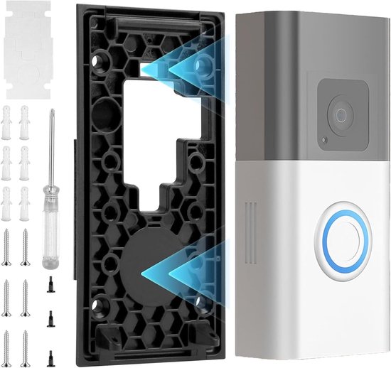 Draadloze Bevestiging voor Ring Video Deurbel 3/3 Plus/4/Pro/Plus – Zelfklevende Beugel voor Eenvoudige Installatie in Appartementen, Huizen en Kantoorgebouwen – Geen Schroeven, Geen Schade, Veilig en Praktisch