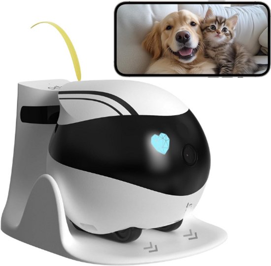 Draadloze Bewakingscamera Voor Thuis - Huisdier Mobiele Robot - AI-Bewegingsdetectie - 2-Weg Audio - Anti-Drop Camera - Zelfopladend - App Afstandsbediening van Techhero