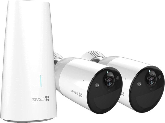 Draadloze Buitencamera - Wi-Fi Camera Kit - Veiligheid Thuis - 365 Dagen Batterijduur - 2 Camera's - Wit
