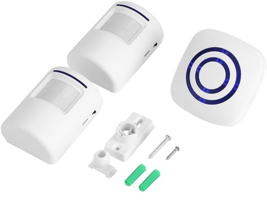 Draadloze Deur Sensor Chimes Met Ontvanger & Zender - Entry Deurbel Alarm - Infrarood Sensor Bewegingsmelder - EU Plug #2 .