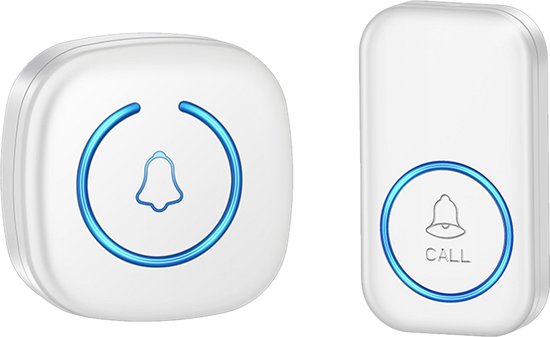 Draadloze Deurbel - Draadloos - Deur Bel - Deurbellen - Wireless doorbell - Met ontvanger - Noodoproepapparaat voor ouderen - wit