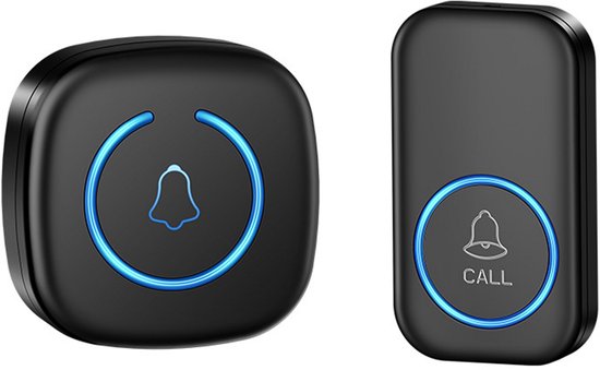 Draadloze Deurbel - Draadloos - Deur Bel - Deurbellen - Wireless doorbell - Met ontvanger - Noodoproepapparaat voor ouderen - zwart