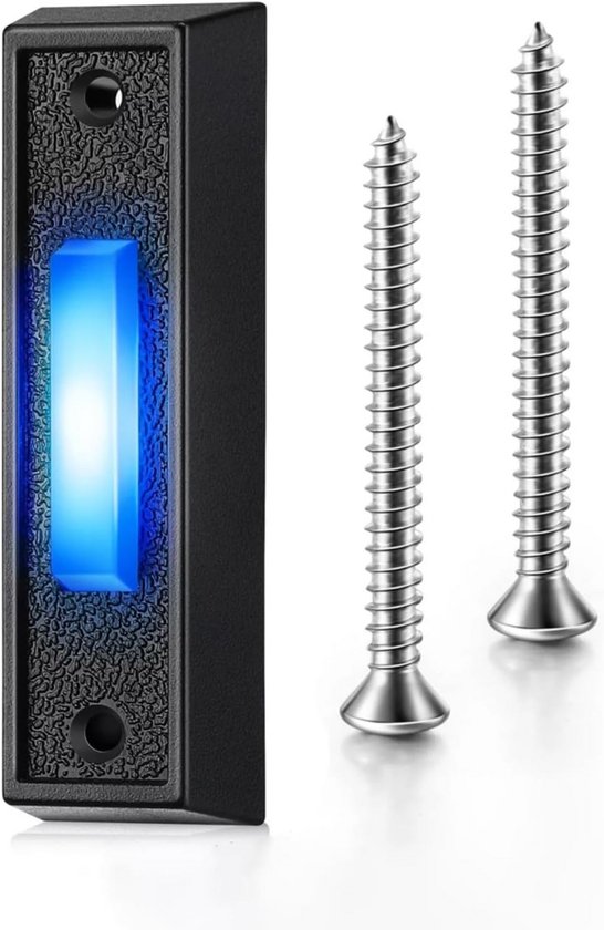 Draadloze Deurbel Drukknop Vervanging met Verlichting - Zwart
