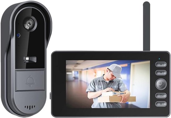 Draadloze deurbel met camera en 4,3 inch HD monitor