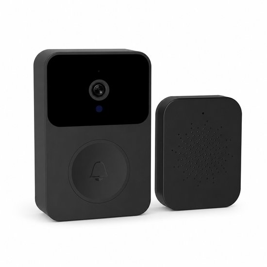 Draadloze deurbel – Slimme videodeurbel met intercomfunctie – Draadloze videodeurbel – HD-nachtzicht – Opladen via wifi – Beveiligingsdeurbel – Tweewegcommunicatie – Bediening via app – Betrouwbare huisbeveiliging - Zwart