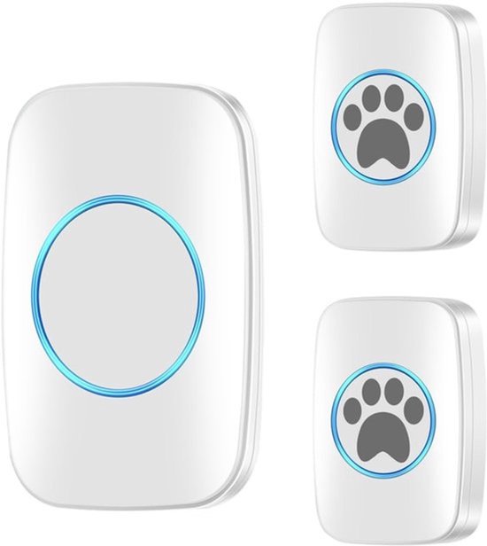 Draadloze Deurbel voor Honden en Katten met LED Flits en 60 Melodieën