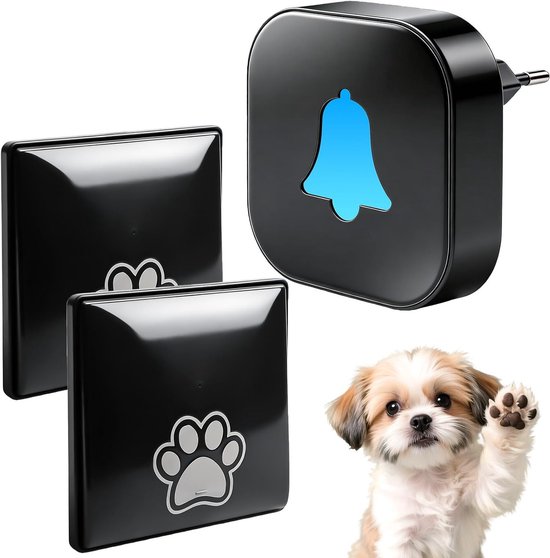 Draadloze Deurbel voor Honden en Katten met Sensor, 38 Melodieën en 4 Volumestanden, Ideaal voor Training en Huisgebruik