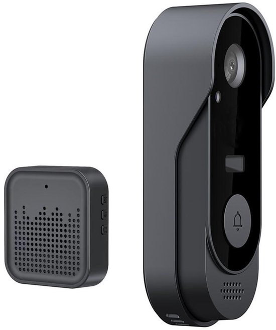 Draadloze Deurbel WIFI - Slimme Video Intercom Met Camera - 2K Full Hd En Pir-bewegingssensor - 1 Stuk - Voor Thuisbeveiliging Zwart van Fostexxs
