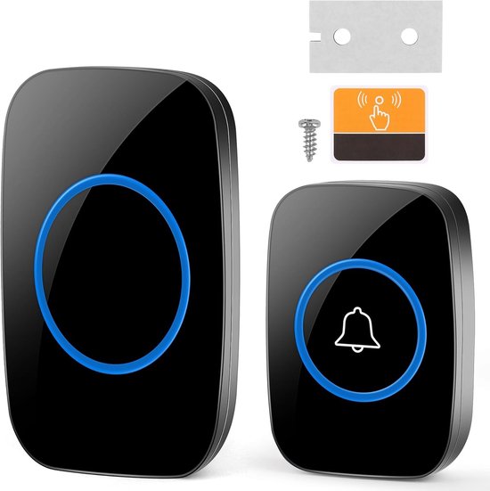 Draadloze Deurbel - Wireless Doorbell - IP44 Waterdicht - Met Ontvanger op Batterijen - 300 Meter Bereik