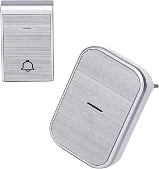 Draadloze Deurbel - Zelfstroom - Ontvangst Meldingen - 36 Melodieën - 15.1 cm - Zilver