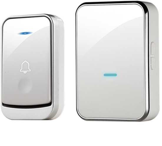 Draadloze Deurbel - Zelfvoorzienend - Batterijloos - Wit - 100m Bereik - IP44 Waterdicht - 45 Melodieën - Kinetische Energie - Draadloze Bel - Huis & Kantoor