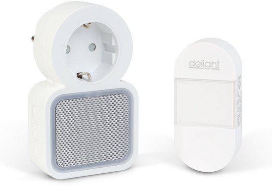 Draadloze Deurbel Zonder Batterijen – Kinetisch – Met Stopcontact – 38 Melodieën – LED Indicator – Wit - 1 Stuks [55338]