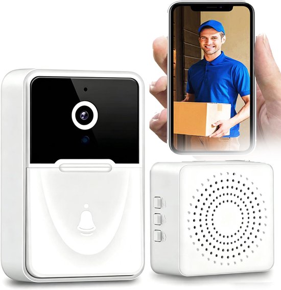 Draadloze Deurbelcamera Met 480p En Infrarood Nachtzicht - Tweewegs Audio Bewegingsmeldingen App-Bediening - 400mAh Snelle Installatie - Ideaal Voor Appartementen En Huizen