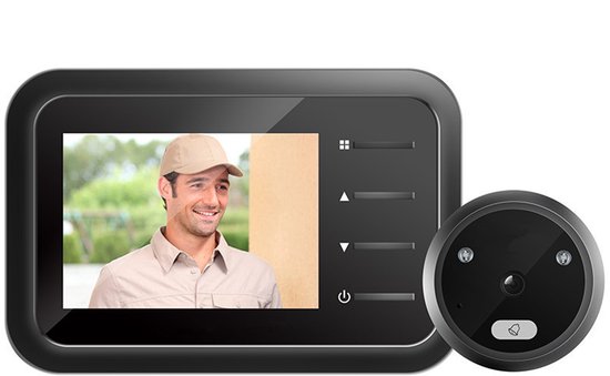 Draadloze digitale videodeurbel, cat's eye-camera met 2,4-inch LCD-scherm, elektronische bewakingscat's eye-camera, 90° HD-groothoeklens, infrarood nachtzicht