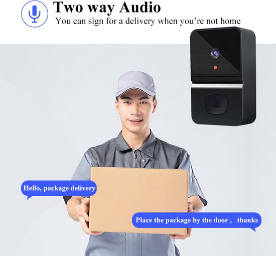 Draadloze K 2.0 Video deurbel camera met HD Nachtzicht . T ring.. complete set van Merkloos