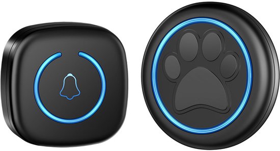 Draadloze Kattenbel-Hondenbel- Intelligente Led-Flits-Deurbel voor Honden - Waterdichte Deurbel met 300 m bereik