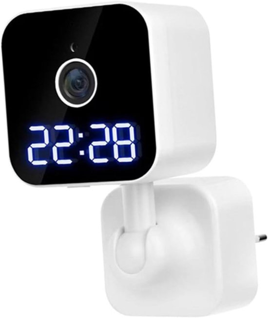Draadloze Klokcamera - Verborgen Camera - Thuisbeveiliging - Eenvoudige Installatie - 6.9 x 6.9 x 4.5 cm - Wit