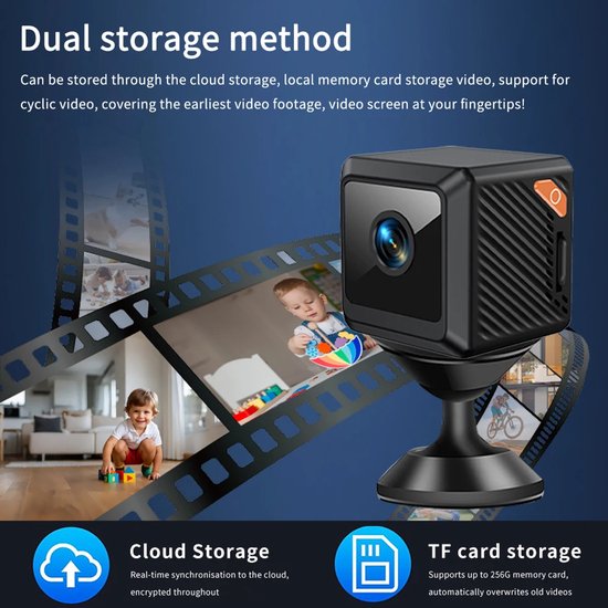 Draadloze Mini Beveiligingscamera met WiFi – Full HD 1080P Spycam met Nachtzicht en Bewegingsdetectie | Geschikt voor Binnen, Thuis en Kantoor