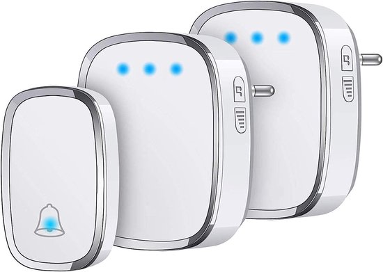 Draadloze Slimme Deurbel - Waterdicht - Wireless - 300m Bereik - LED-Indicator - 1 Zender & 2 Ontvangers - 36 Beltonen - 5 Volumes van Elro