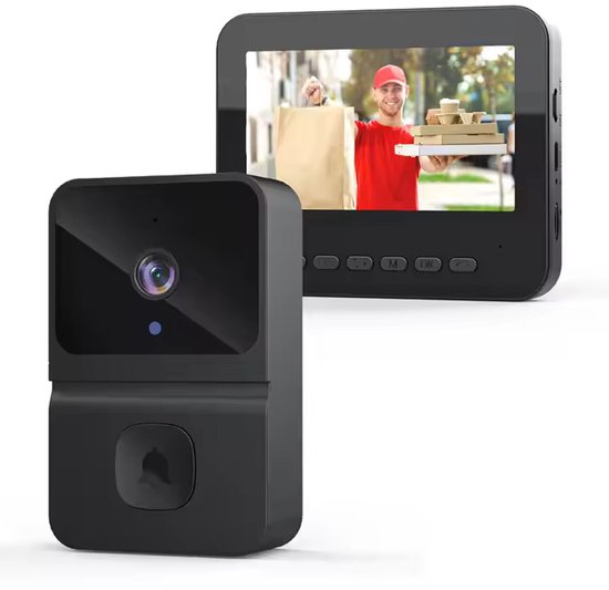 Draadloze Slimme Video Deurbel met Scherm – Full HD Camera – 4.3 Inch Monitor & Display – Deurbellen met Camera en Scherm – Waterdicht – Nachtzicht – Tweerichtingscommunicatie van SecuFirst