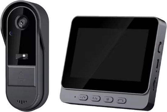 Draadloze Slimme Video Deurbel met Scherm - Smart doorbell ,Full HD Camera, 4.3 Inch Monitor, Waterdicht & Nachtzicht