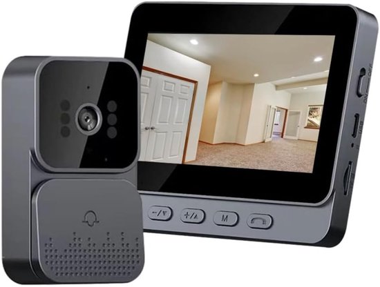 Draadloze Slimme Videodeurbel - 4,3-inch Scherm Met Deurbelcameraset Draadloze Slimme HD-videobewaking Slimme Deurbel Tweeweg Audio-communicatie Nachtzichtfunctie van Merkloos