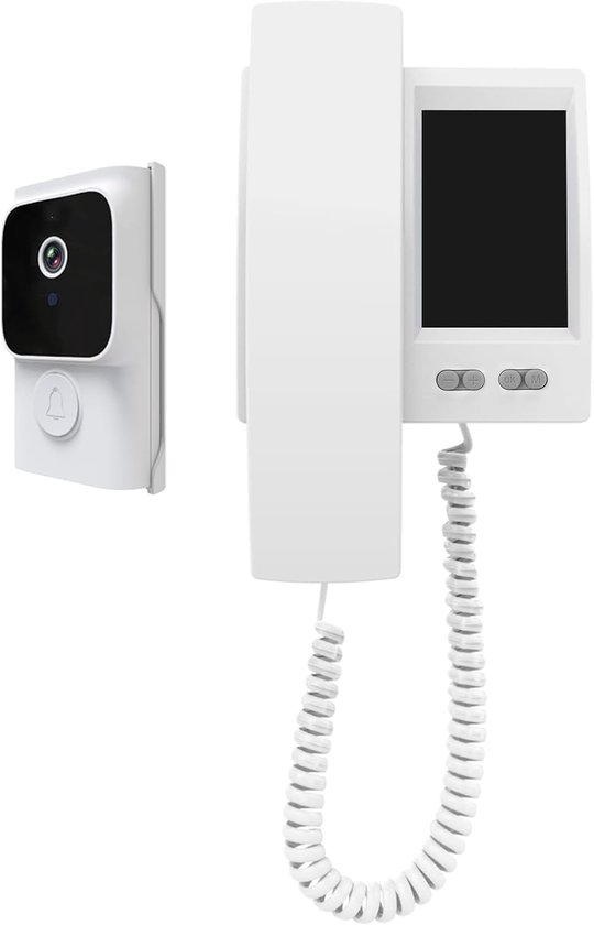 Draadloze video deurbel met 4,5 inch IPS-scherm en infrarood nachtzicht
