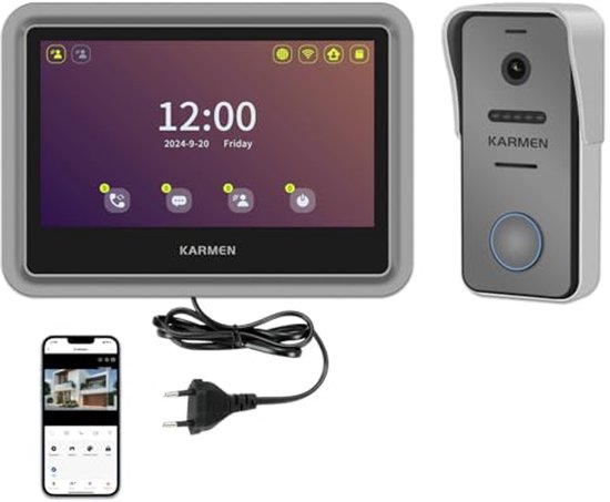 Draadloze Video-intercom met Touchscreen en Bewegingsdetectie - 1080p Deurbel van Smartwares