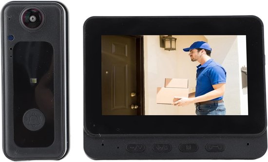 Draadloze Videodeurbelcamera met HD Groothoek en Nachtzicht voor Thuisbewaking van Merkloos