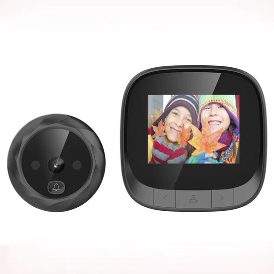 Draadloze videodeurbelcamera met, tweerichtingsaudio, 90°-hoek, 2.4-inch scherm，Ondersteunt infrarood nachtzicht, heeft ingebouwd geheugen, loopopslag en een high-definition camera met 300.000 pixels. van Merkloos