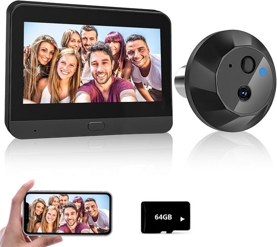 Draadloze Videofoon met Wifi, 1080p Camera en 4,3 inch Binnenscherm van Merkloos