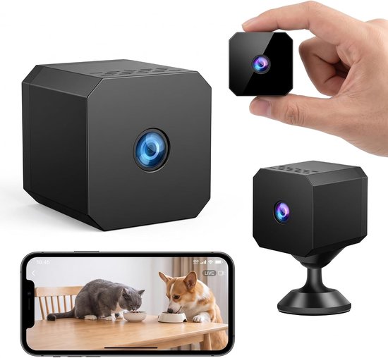 Draadloze WiFi 1080P Mini Binnen Bewakingscamera | Nacht & Beweging – Externe Toegang – Continue Opname – voor Thuis/Baby/Dier