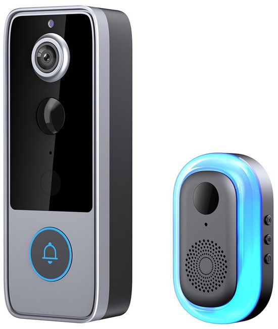 Draadloze WiFi-videodeurbelcamera met bel, 1080P HD Slimme videodeurbel met camera Werkt op batterijen PIR Bewegingsdetectie Nachtzicht 2-weg audio - Slimme wifi-deurbel met camera, waterdicht, IR, nachtzicht, draadloze deurbel, beveiligingsmonitor van Merkloos