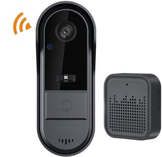 Draadloze WiFi-videodeurbelcamera met bel - Draadloze Video Deurbel - Met Camera - Draadloze Beveiligingscamera - Video Doorbell - Deurbel Draadloos - Incl. Gong - Bediening op afstand via de mobiele app van Nedis