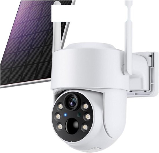 Draadloze Zonnecamera - Outdoor IP Camera - Huis Beveiligen - Ingebouwde Batterij - 8MP HD Resolutie - Zwart
