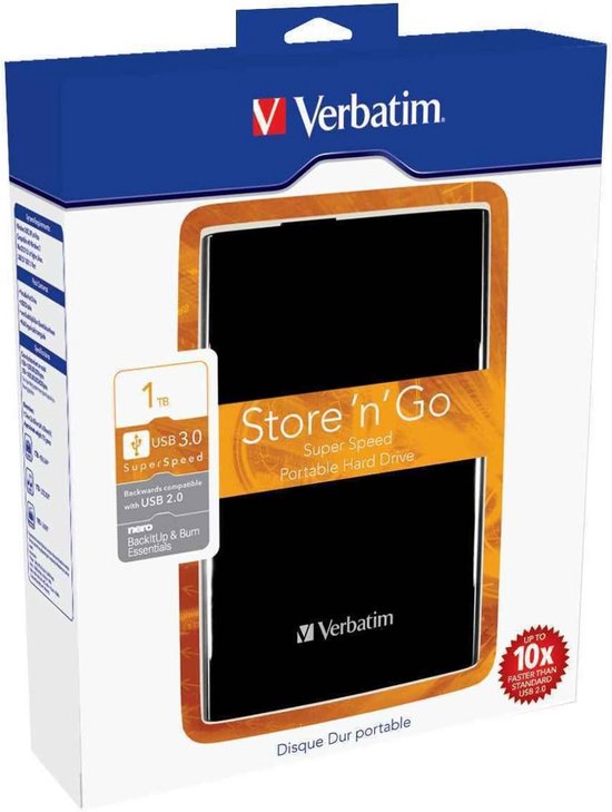 Draagbare Externe Harde Schijf 1TB USB 3.0 Compact Zwart
