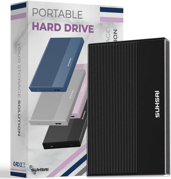 Draagbare Externe Harde Schijf 500GB - USB 3.0 Opslag voor Laptop, PC, Mac, PS4 & PS5