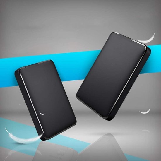 Draagbare Externe Schijf - Mobiele Opslag - Back-up Gegevens - Ultra Slanke Vorm - 5TB Capaciteit - Mat Zwart