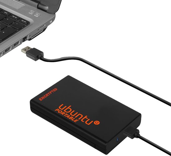 Draagbare externe SSD sata met Ubuntu 26.04 voorgeïnstalleerd versleuteld (Encrypted) voor externe dual-boot van Merkloos