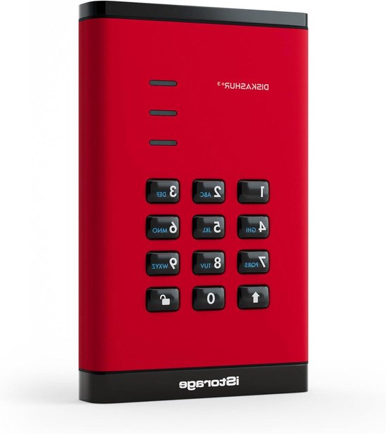 Draagbare Harde Schijf - Externe Opslag Beveiligde Schijf - Gegevens Beveiligen - Hardwareversleuteling - 1 TB - Rood