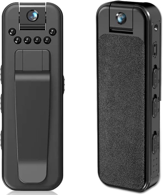 Draagbare Mini Camera - Kleine Bodycam - Beveiliging Binnen Buiten - 180 Graden Draaibaar - 128 GB Opslag - Zwart
