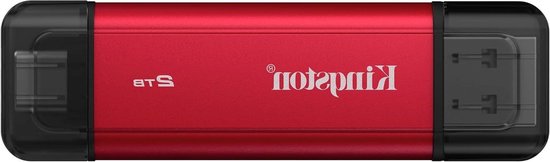 Draagbare SSD - Externe Opslag - Bestanden Overzetten - Dubbele USB-A/C Connector - 2TB - Rood/Zwart