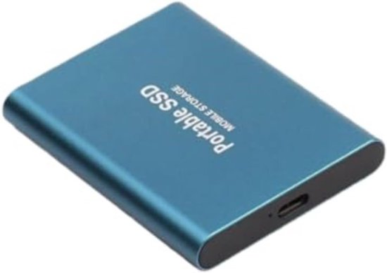 Draagbare SSD - Externe Opslag Schijf - Snelle Gegevensoverdracht - Schokbestendig Ultradun - 2TB 4TB 8TB - Blauw van Merkloos