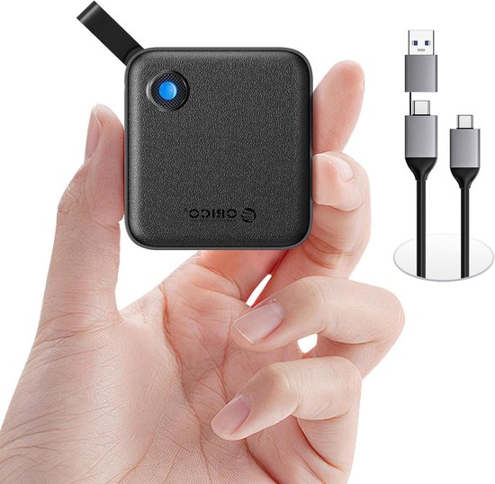 Draagbare SSD - Externe Opslag - Snelle Data Overdracht - 2-in-1 Kabel - 1 TB - Zwart