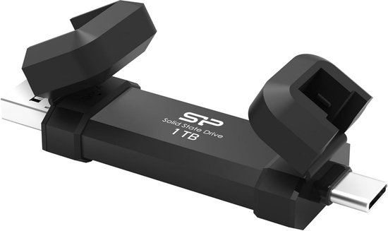 Draagbare SSD - Externe Opslag - Snelle Data Transfer - Dubbele Aansluiting - 1TB Capaciteit - Zwart