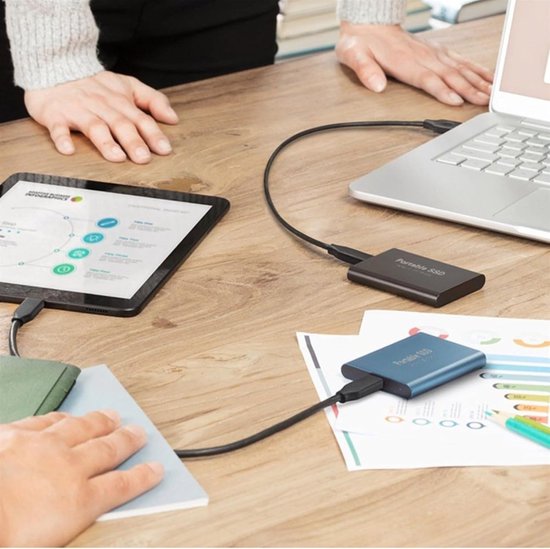 Draagbare SSD - Externe Opslag - Snelle Data Transfer - Schokbestendig Ontwerp - 2 TB Capaciteit - Rood