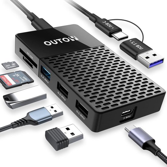Draagbare SSD Hub - Externe Opslag - Bestanden Overzetten - 3-in-1 Functionaliteit - 1 TB - Zwart