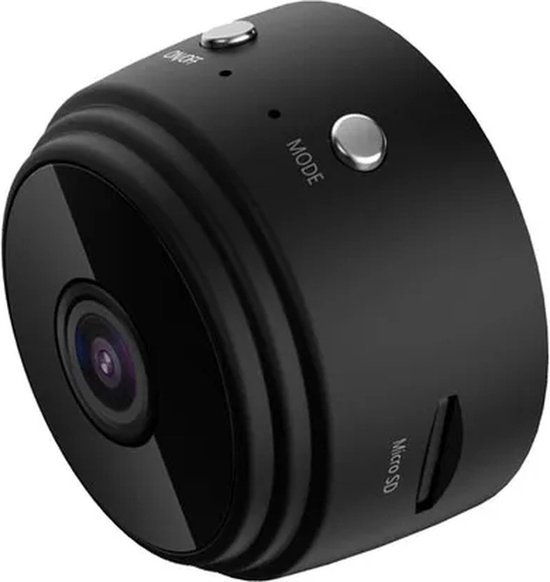 DrPhone GuardianEye - Mini Draadloze Beveiligingscamera – Nachtvisie - 1080P HD Camera - Kijkhoek Van 120° - Mobile App – Ingebouwde Magneet - Zwart van Merkloos