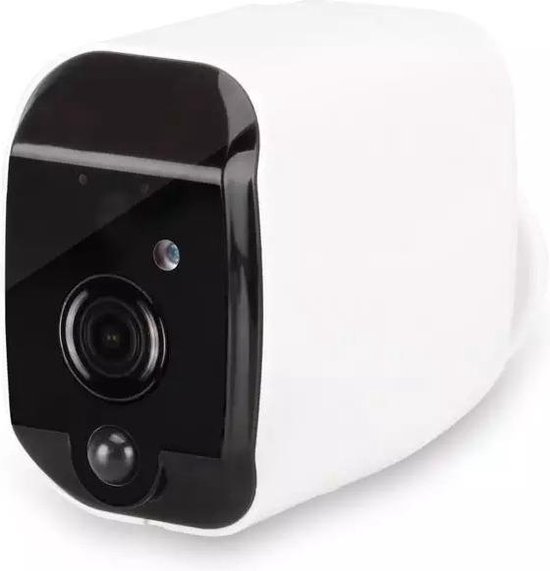 DrPhone IC-T1 – Video IP Camera CMOS 1080P Full HD – Batterijen - Binnen / Buiten - Wireless WiFi – App: Ubox – Beveiligingscamera - Wit van DrPhone